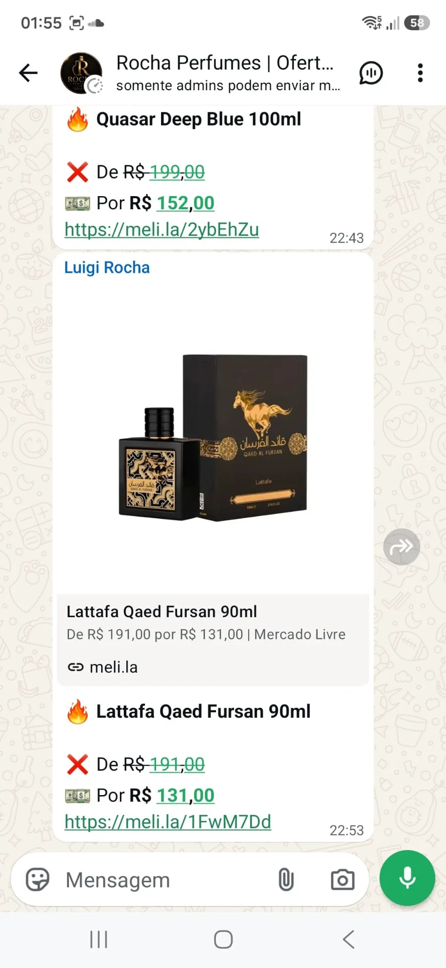 Oferta do perfume Lattafa Qaed Al Fursan 90 ml por R$ 131,00