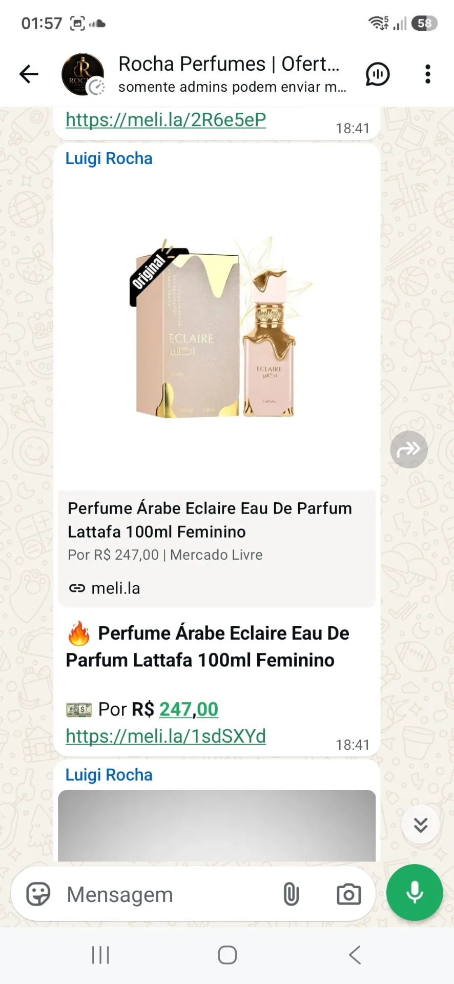 Oferta do perfume árabe Lattafa Eclaire 100 ml por R$ 247,00